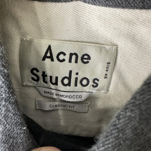 Acne Studios Shirt Mens Small Dark Gray Isherwood Melt Classic Fit Button Down - Picture 5 of 7